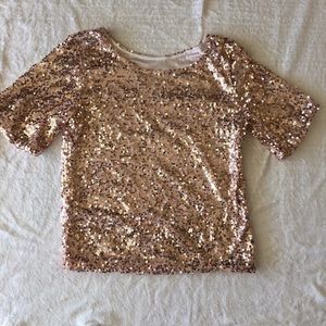 Rose gold sequin top